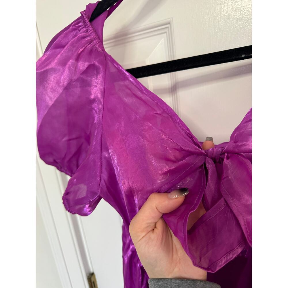 Crystal sky purple shiny cocktail dress size large - Picture 12 of 14